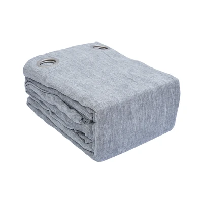 Gambar Informa Gorden Chenille Jacquard Textured 135x250 cm Set 2 pcs - Abu-Abu