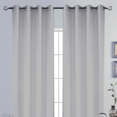 Gambar Informa Gorden Chenille Jacquard Patterned 140x250 cm Set 2 pcs - Silver