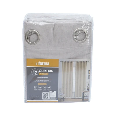 Gambar Informa Gorden Chenille Jacquard Patterned 140x250 cm Set 2 pcs - Silver