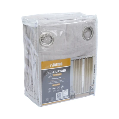 Gambar Informa Gorden Chenille Jacquard Patterned 140x250 cm Set 2 pcs - Silver