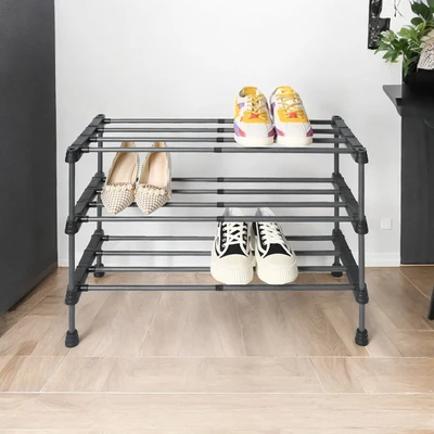 Gambar Stora 93x29x47 cm Rak Sepatu 3 Tingkat Extendable