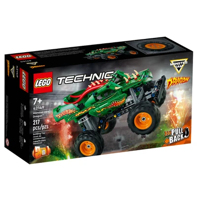 Gambar LEGO Technic Monster Jam Dragon Pull Back Set 217 42149 - Hijau