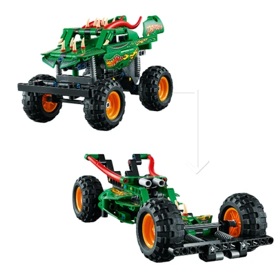 Gambar LEGO Technic Monster Jam Dragon Pull Back Set 217 42149 - Hijau