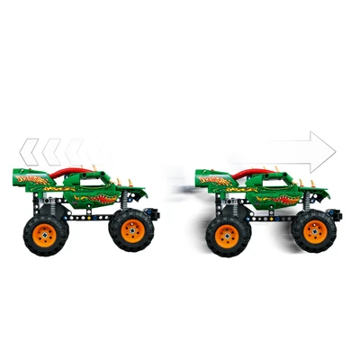 Gambar LEGO Technic Monster Jam Dragon Pull Back Set 217 42149 - Hijau
