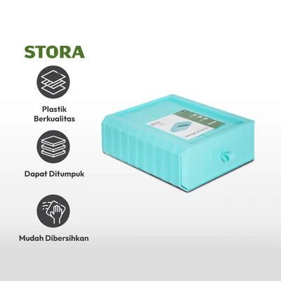 Gambar Stora Laci Penyimpanan Stackable - Biru Muda
