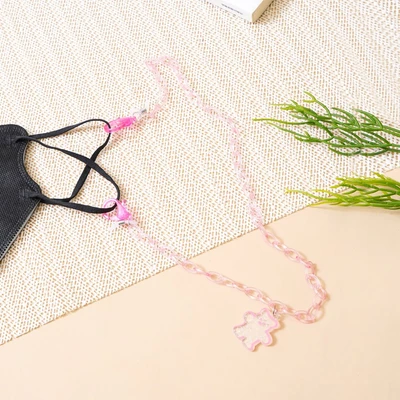 Gambar Ataru Tali Masker Chain Clear Bear - Pink