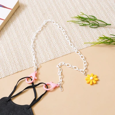 Gambar Ataru Tali Masker Chain Flower - Putih/Kuning