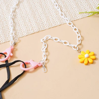 Gambar Ataru Tali Masker Chain Flower - Putih/Kuning
