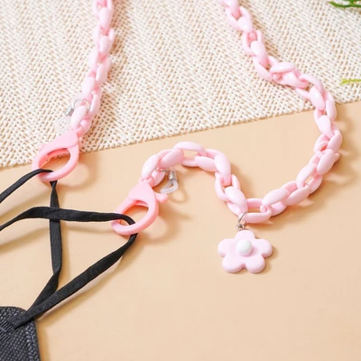 Gambar Ataru Tali Masker Rantai Flower - Pink