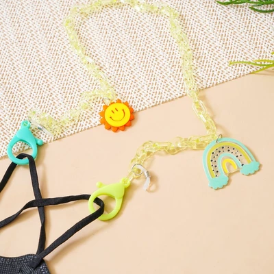 Gambar Ataru Tali Masker Clear Chain Sun Flower - Hijau