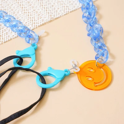 Gambar Ataru Tali Masker Plastik Smiley - Biru