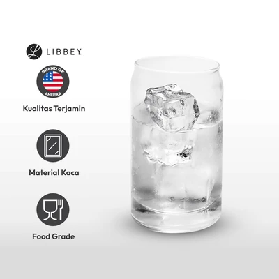 Gambar Libbey Gelas Can Kaca 473 ml Set 6 Pcs Transparan