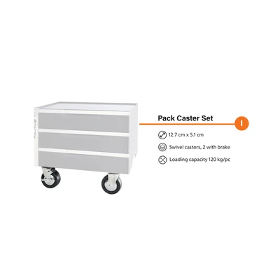 Gambar Tactix Part Roda Filling Cabinet Garasi 12.7x5.1 cm Set 4 pcs
