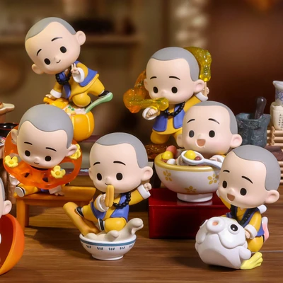 Gambar Pop Mart Minifigure The Little Monk Yichan Chinese Delicacay Random