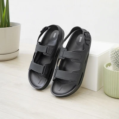 Gambar Ataru Ukuran 36 Sandal Wanita Double Strap - Hitam