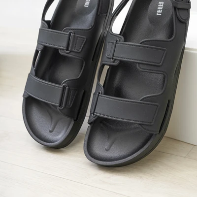 Gambar Ataru Ukuran 36 Sandal Wanita Double Strap - Hitam