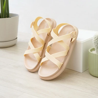 Gambar Ataru Ukuran 36 Sandal Wanita Cross - Krem Beige