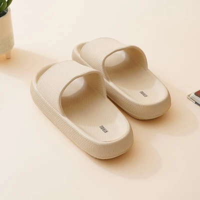 Gambar Ataru Ukuran 37-38 Sandal Thick Slides Rubber - Krem Beige