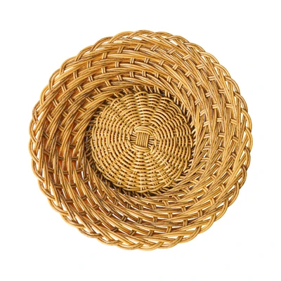 Gambar Pendopo Piring Buah Anyam Bali Arurog 35 cm - Cokelat
