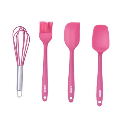 Gambar Kris Set 4 Pcs Alat Masak Kue Mini - Pink Magenta