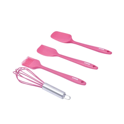 Gambar Kris Set 4 Pcs Alat Masak Kue Mini - Pink Magenta