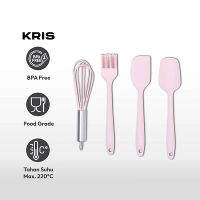 Gambar Kris Set 4 Pcs Alat Masak Kue Mini - Pink