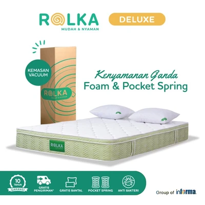 Gambar Rolka Deluxe 100x200x27 Cm Kasur Pocket Springbed In Box