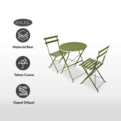 Gambar Soleil Lucio Bistro Set Kursi & Meja Teras Lipat - Hijau