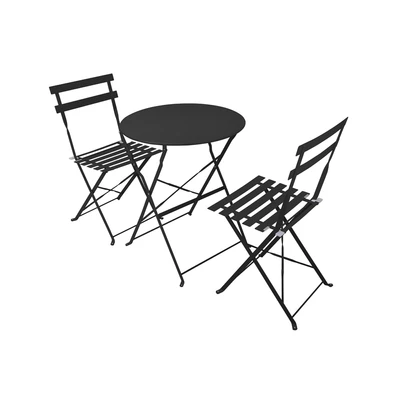 Gambar Soleil Lucio Bistro Set Kursi & Meja Teras Lipat - Hitam