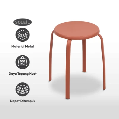 Gambar Soleil Bangku Spider Leg - Merah Terracotta