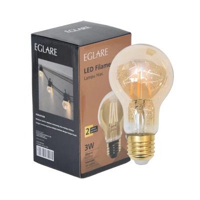 Gambar Krisbow Bohlam LED Filamen Vintage 3 Watt 250 Lumen Warm White E27 - Kuning