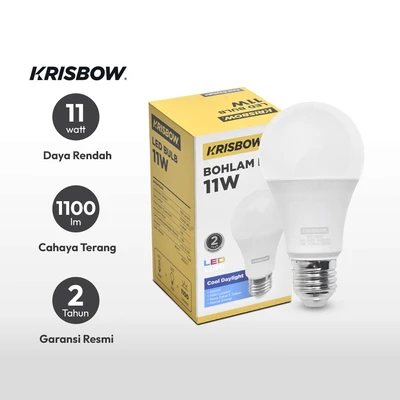 Gambar Krisbow Lumi Bohlam LED 11 Watt 1100 Lumen Cool Daylight E27 - Putih