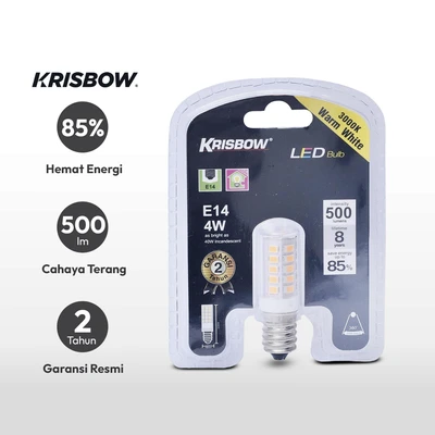 Gambar Krisbow Corn Bohlam Led 4 Watt Warm White E14 - Kuning