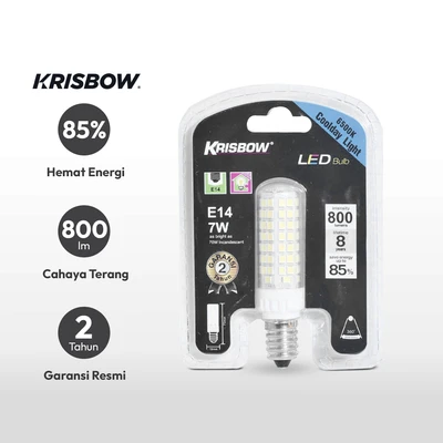 Gambar Krisbow Corn Bohlam Led 7 Watt Cool Daylight 800 Lumen E14 - Putih