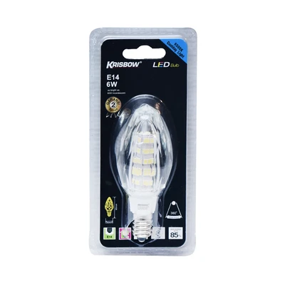 Gambar Krisbow Bohlam LED Crystal 6 Watt 600 Lumen Cool Daylight E14 - Putih