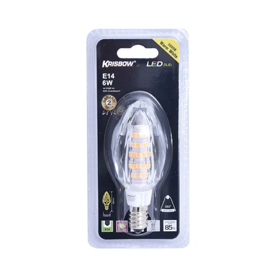 Gambar Krisbow Bohlam LED Crystal 6 Watt 600 Lumen Warm White E14 - Kuning