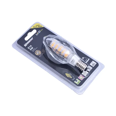 Gambar Krisbow Bohlam LED Crystal 6 Watt 600 Lumen Warm White E14 - Kuning