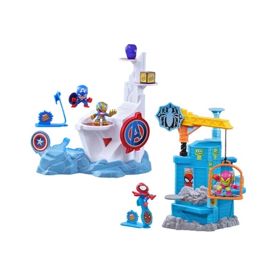 Gambar Marvel Playset Stunt Squad Smashin Heroes F6894
