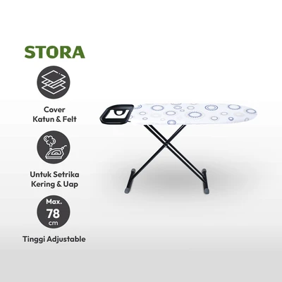 Gambar Stora 91.5x30.5x78 Cm Meja Setrika Lipat Dengan Iron Rest - Putih