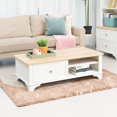 Gambar Informa Cascade Meja Tamu Rectangle - Putih Oak