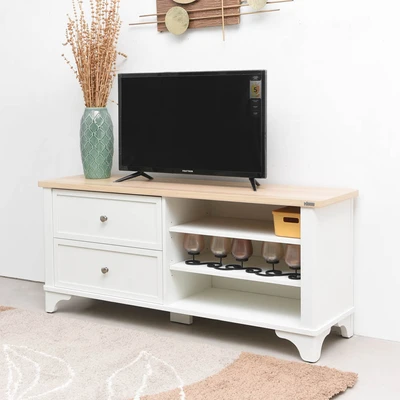 Gambar Informa Cascade Rak TV - Putih Oak