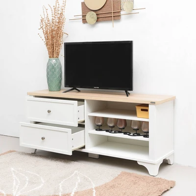 Gambar Informa Cascade Rak TV - Putih Oak