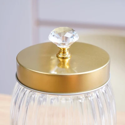 Gambar Informa Winona Stoples Kaca 800 ml Set 3 pcs Transparan - Gold