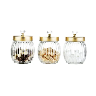 Gambar Informa Winona Stoples Kaca 800 ml Set 3 pcs Transparan - Gold