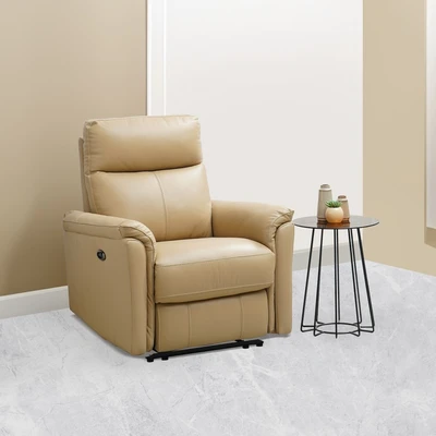 Gambar Ferrara Pablo Sofa Recliner Electric Kulit 1 Seater - Krem Nude