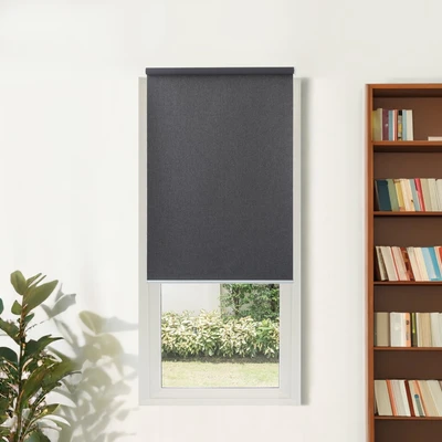 Gambar Forhom Roller Blind Blackout Textured 60x185 cm - Hitam Charcoal