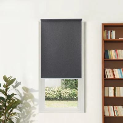 Gambar Forhom 90x200 Cm Roller Blind Blackout Textured - Hitam Charcoal