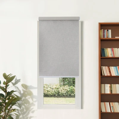 Gambar Forhom 60x185cm Roller Blind Blackout Textured - Abu-abu