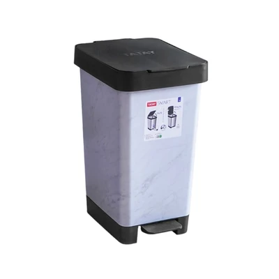 Gambar Tatay Smart Tempat Sampah Pedal Plastik 25 Liter - Putih Marmer