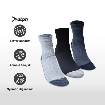 Gambar Alph Set 3 Pasang Kaus Kaki Pria Value Quarter V2